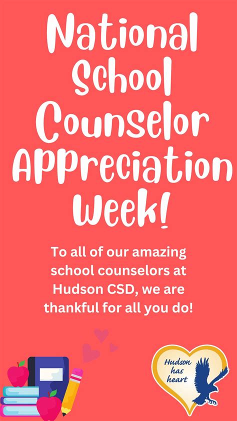 National School Counselor Appreciation Week Hudson City School District
