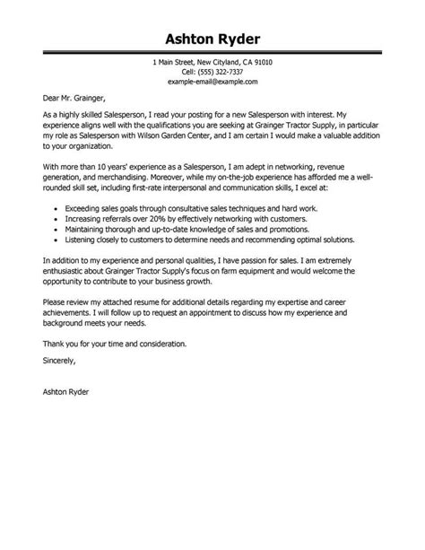 Amazing Salesperson Cover Letter Examples And Templates From Trust