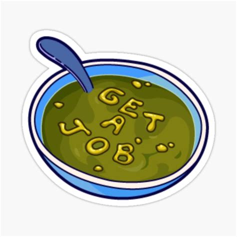 Squidward Get A Job Sticker For Sale By Foxelfox Redbubble