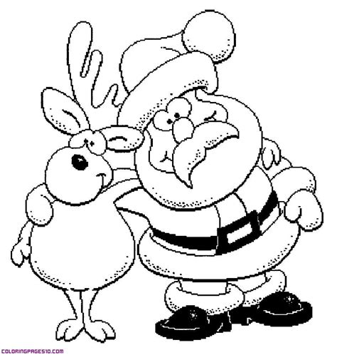 Chinese dragon coloring pages to print. Santa Claus and Rudolph - COLORING PAGES