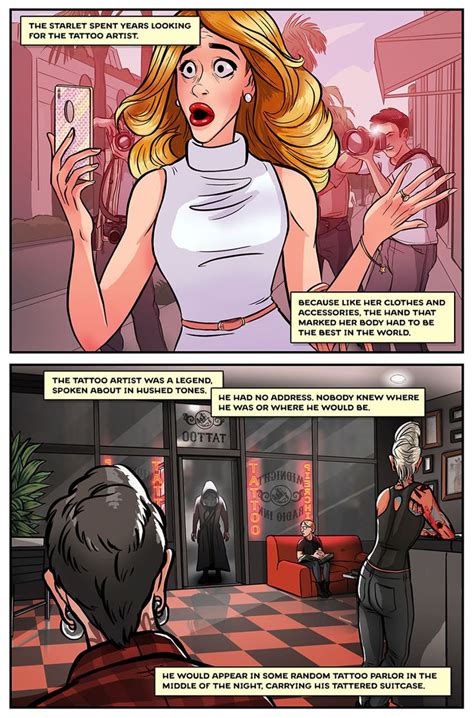A Comic Strip With An Image Of A Woman Talking To A Man In The Background