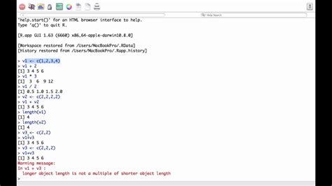 R Programming Tutorial Vector Objects In R Basic Operations On