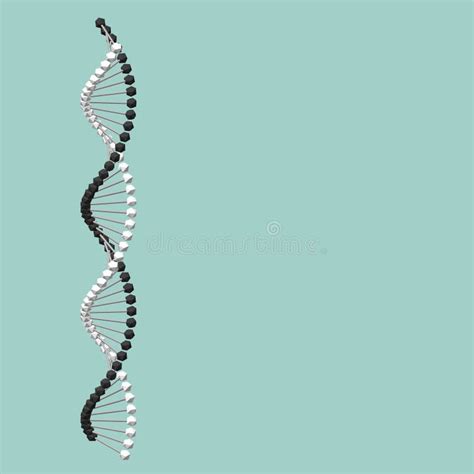 Abstract Dna Spiral Isolated On Green Background Vector Illustration