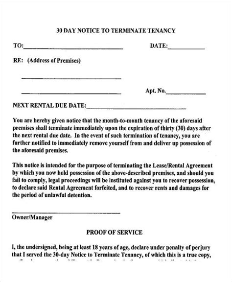 Tenants occupying for a year: FREE 42+ Notice Forms in PDF | MS Word