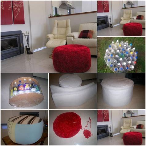 Autumn is the harvest time. DIY Simple Ottoman from Plastic Bottles
