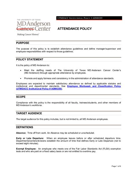 Attendance Policy 15 Examples Format Pdf Examples