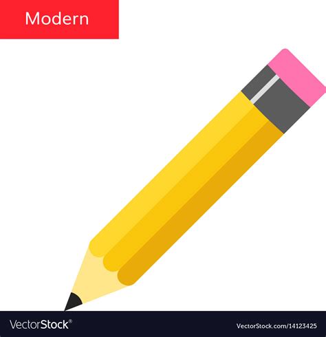 Flat Pencil Icon Pencil Royalty Free Vector Image