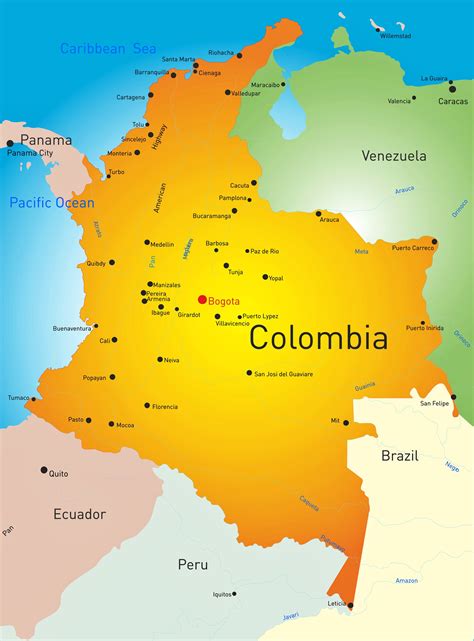 Städtekarte Von Kolumbien
