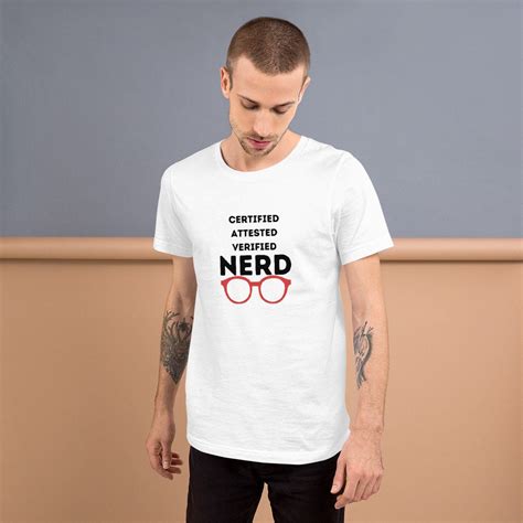 Nerd T Shirt Unisex Funny Nerdy White T Shirt Premium Etsy