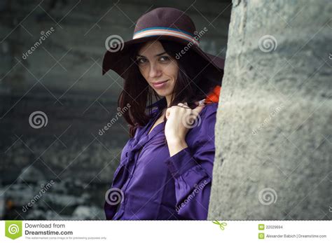Girl In A Hat Stock Photo Image Of Closeup Front