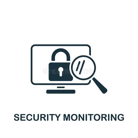 安全监视图标 安全集合中的单色简单符号 徽标模板的安全监控图标 向量例证 插画 包括有 监控 保密性 270516014