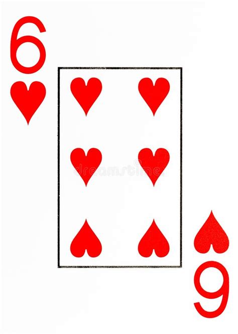 Large Index Playing Card 6 Of Hearts Stock Photo Image Of Index