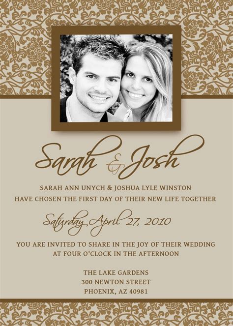 Diy Printable Wedding Invitation Template Psd Photoshop Damask