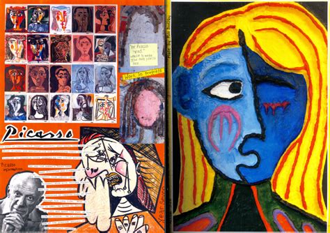 © olga picasso / picassolive. My Teaching Sketchbook: Picasso Faces, year 7/grade 6