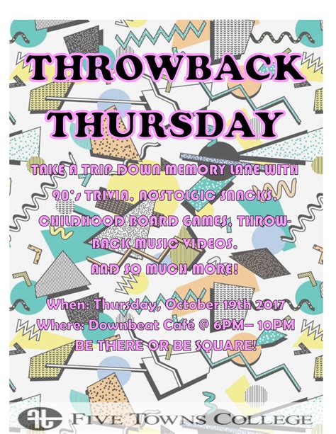 Throwback Thursday Flyer Five Towns College