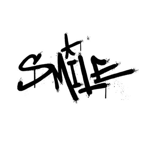 Premium Vector Graffiti Spray Paint Word Smile Isolated Vector