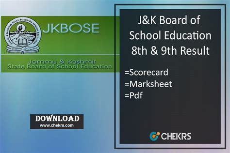 Jkbose 8th And 9th Class Result 2023 Jk Board Scorecard Download