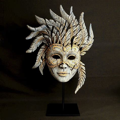 Venetian Carnival Mask Antique White Edm02w Edge By Matt Buckley