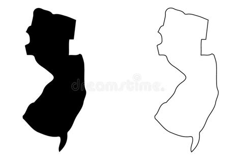 Vetor Do Mapa De New Jersey Ilustração Do Vetor Ilustração De