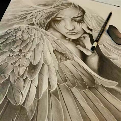 Beautiful Angel Drawing Perbunda