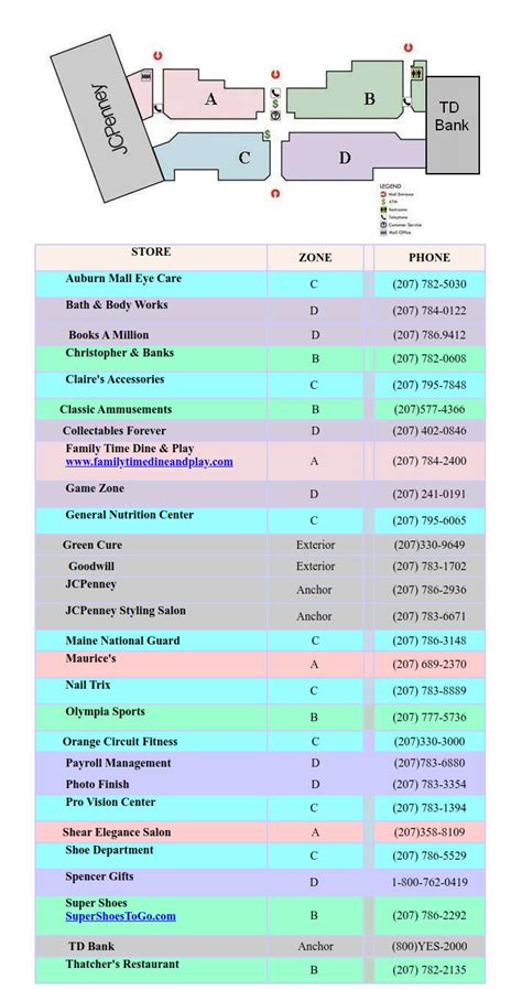 Auburn Mall Maine Store List Hours Location Auburn Maine