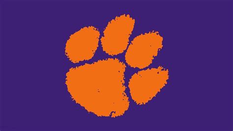 Download Clemson Tigers Football Orange Paw Print Logo Wallpaper
