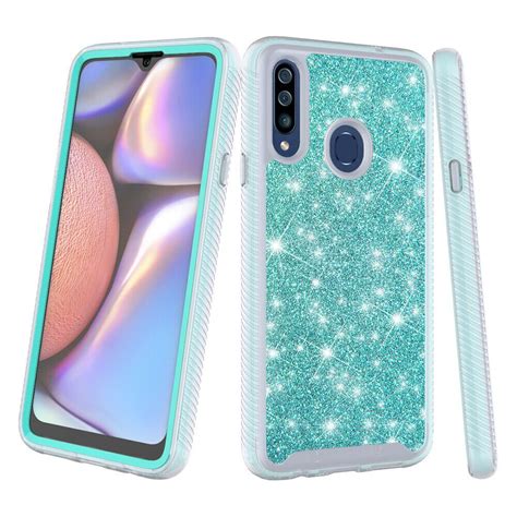For Samsung Galaxy A20s Glitter Phone Case Dual Layer Full Body Rugged