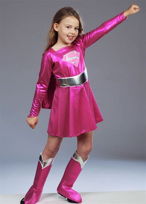 Kids Cute Pink Supergirl Costume