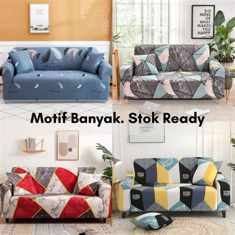 Jual Elastic Sofa Cover Pattern Sarung Penutup Sofa Elastis Stretch Corak Shopee Indonesia