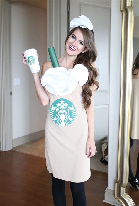 Using your ribbon, bows, or extra fabric, make accessories. Southern Curls & Pearls: Last-Minute DIY Halloween Costume - Starbucks Cup!