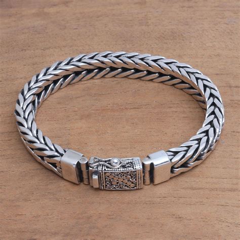 Unicef Market Men S Sterling Silver Chain Bracelet From Bali Magic