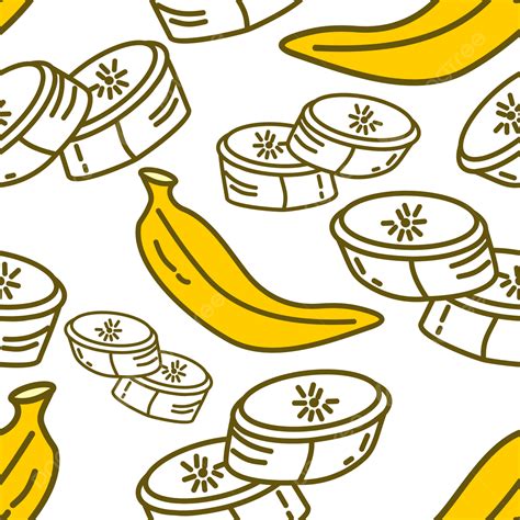 Banana Fruit Pattern Seamless Vector Template Background Wallpaper