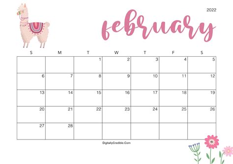 February 2022 Calendar Cute And Floral Templates