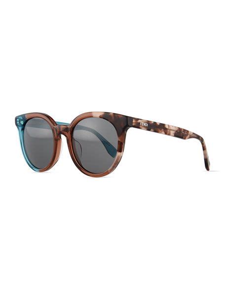 Fendi Limited Edition Colorblock Sunglasses Light Blue Havana Sunglasses Fendi Eyewear Fendi