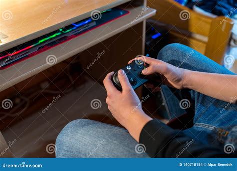 Teenage Boy Playing On Xbox One Editorial Stock Image Image Of