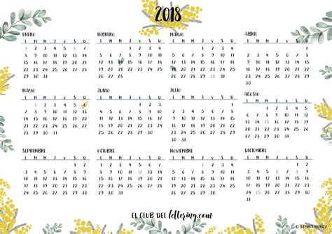 Calendario Mensual 2018 Para Imprimir Calendario Anua