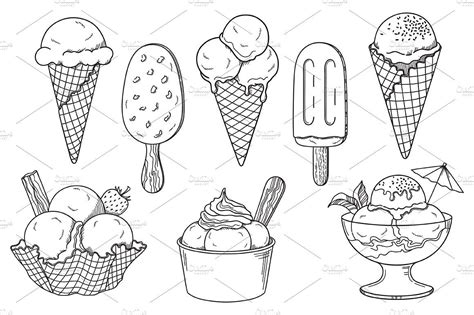 Hand Drawn Ice Creams Vector Set How To Draw Hands Draw Ice Cream Easy Doodle Art