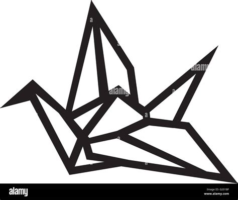 Crane Origami Outline Stock Vector Image And Art Alamy