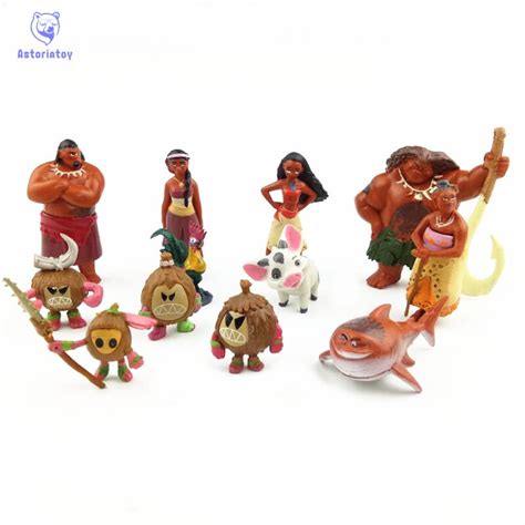12 pcs set moana princess toy waialiki maui heihei adventure pvc action figures collection toys