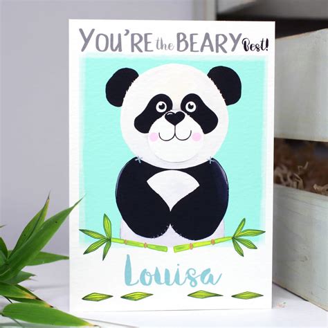 Personalised The Beary Best Panda Card By Liza J Design