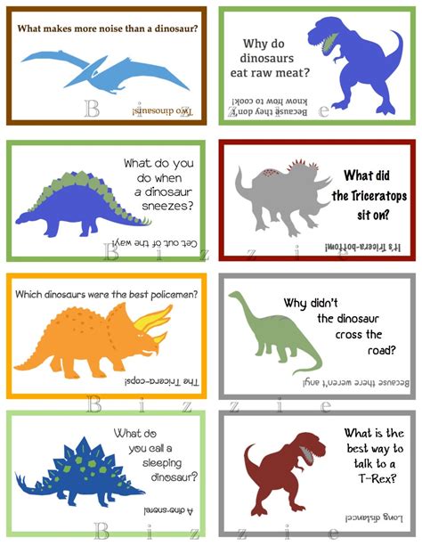 Fun Dinosaur Lunch Notes With Jokes Instant Digital