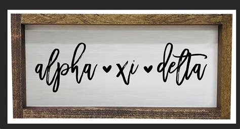 Alpha Xi Delta Script Wooden Sign Sororityshop