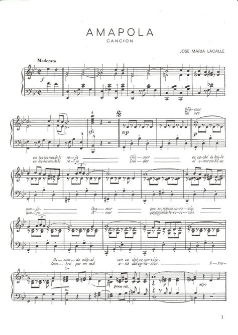 Transforma tu pdf a word en línea con adobe acrobat. Amapola (score).pdf | Spartiti musicali, Pianoforte ...