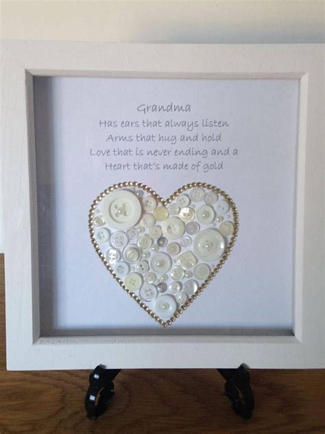 Maybe you would like to learn more about one of these? Gift For Grandma Gold Heart Picture Button Artwork Grandma ...
