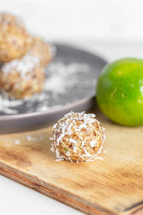 all you need is 4 whole food ingredients to make these delicious lime coconut energy bites
