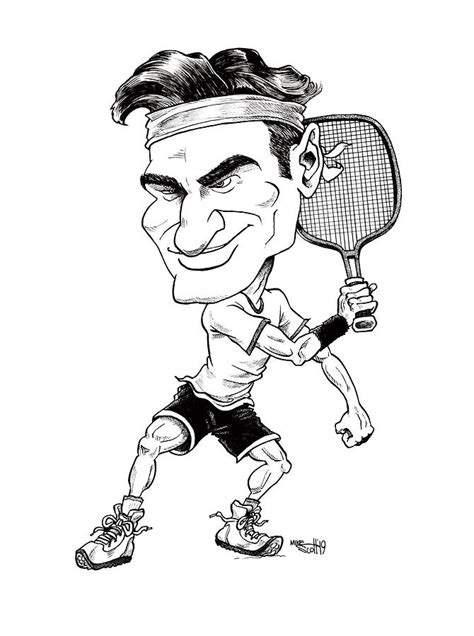 Roger Federer Drawing By Mike Scott Fine Art America