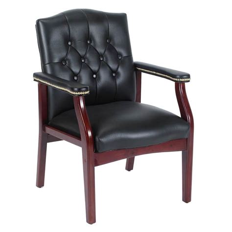 Traditional Tufted Style Italian Bonded Leather Guest Chair 10466703