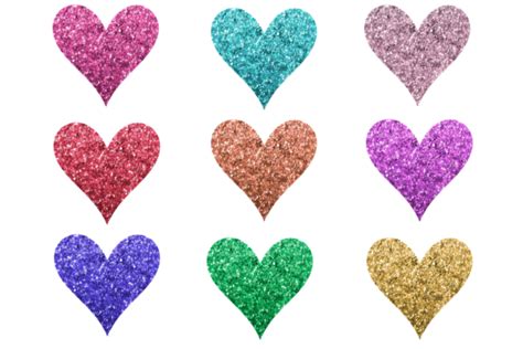 Glitter Hearts Clipart Or Stickers Graphic By Magnolia Blooms
