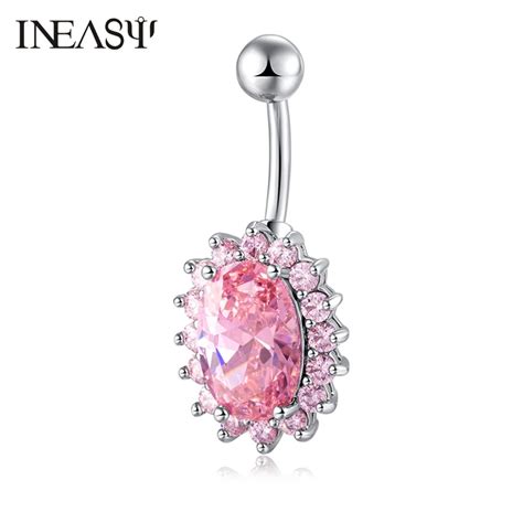 Navel Piercing Ring Sexy Umbilical Buckle Medical Stainless Steel Round Zircon Belly Rings
