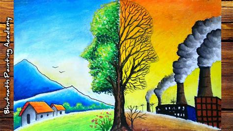 Save Environment Drawing With Oil Pastel Color Earth Drawings Oil